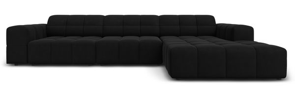Micadoni Ecksofa Jennifer 4-Sitzer Rechts Samt Schwarz