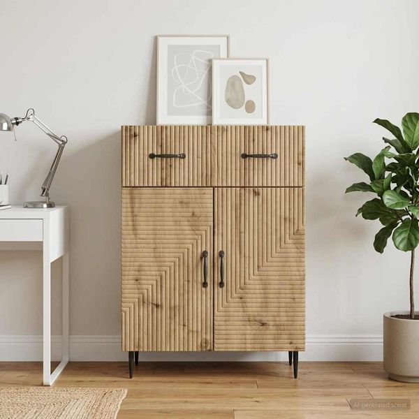 vidaXL Sideboard Artisan-Eiche 66 x 34,5 x 89,5 cm Holzwerkstoff 894874