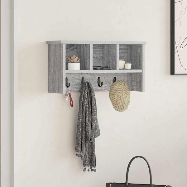 vidaXL Wandmontierter nachttisch Graues Sonoma 50 x 16 x 26 cm 874312