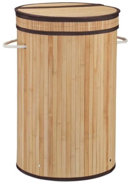 2 x Wäschekorb Bambus mit Deckel natur 10041954 Bild 9
