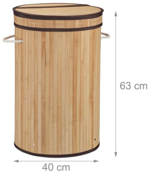 2 x Wäschekorb Bambus mit Deckel natur 10041954 Bild 4