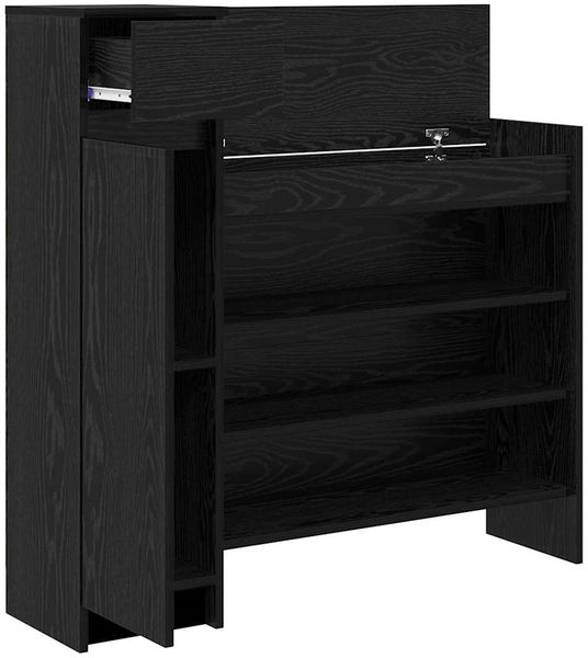 vidaXL Schuhschrank mit Regal Schwarz Eichen-Optik 100,5 x 28 x 100 cm 871388 Bild 5