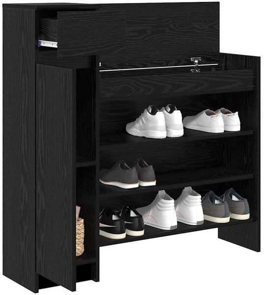 vidaXL Schuhschrank mit Regal Schwarz Eichen-Optik 100,5 x 28 x 100 cm 871388 Bild 3