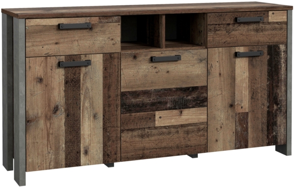 Forte 'CLIF' Sideboard, Old Wood Vintage, mit 3 Türen