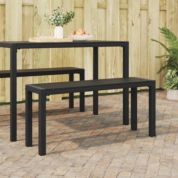 vidaXL Gartenbank Schwarz 100 x 28 x 45 cm Stahl 42001771