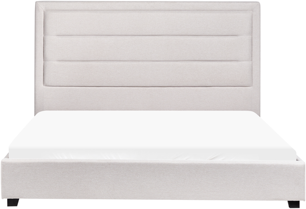 Bett mit Lattenrost Stoff ROUEN 160 x 200 cm Hellbeige Bild 5