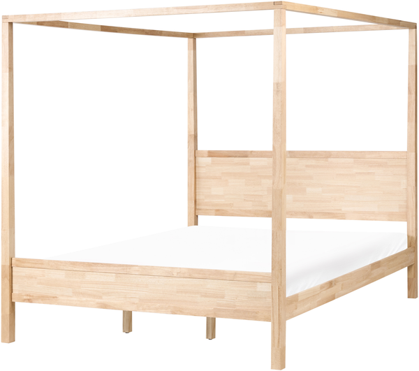 Himmelbett Holz HAUTERIVES 180 x 200 cm Hellbraun