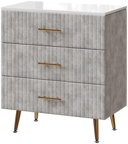 Kommode Velia Grau 70 x 78.5 cm mit 3 Schubladen Vicco