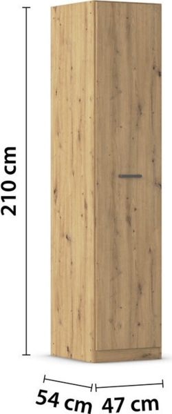 rauch Allrounder, Apothekerschrank, 1-türig, 4 ausziehbare Schubladen, Farbe Eiche Artisan, BxHxT 47x210x54cm Bild 4