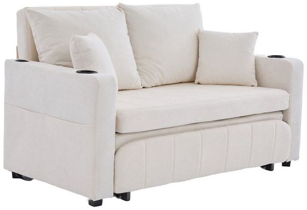 BlingBin Sofa Zweisitzer-Sofa Stoffsofa Schlafsofa Klappbares Ausziehsofa, 1er Set 1 Teile, Multifunktionales Stoffsofa Klappbares Ausziehsofa Wohnzimmersofa