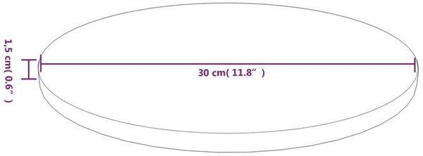 vidaXL Runde Tischplatte Hellbraun Ø90x1,5 cm Behandeltes Eichenholz 342964 Bild 3