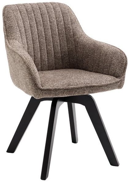 riess-ambiente Polsterstuhl LIVORNO taupe/natur- Microfaser, Buchenholz, 180° drehbar, zeitlos (Einzelartikel, 1 St), Esszimmer · Auto-Return-Funktion · Massivholz · mit Armlehne · Retro