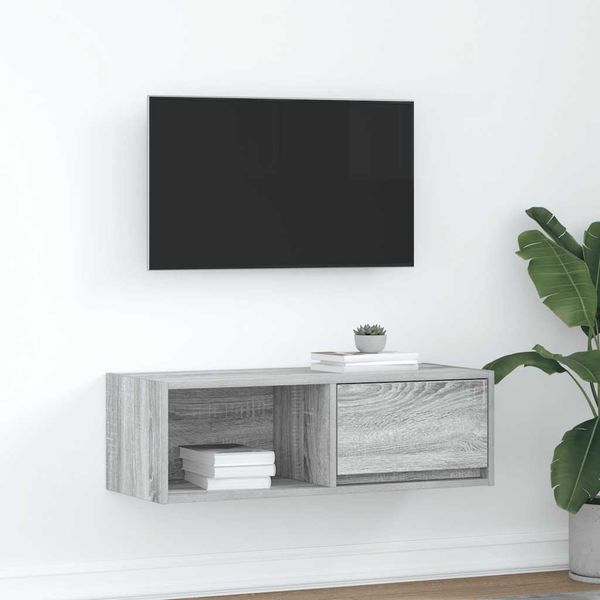 TV-Lowboard, TV-Schrank Grau Sonoma 80x31x25,5 cm Holzwerkstoff