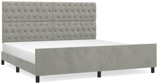 Doppelbett, Bettgestell Modernen ohne Matratze Hellgrau 200x200 cm Samt d2579e