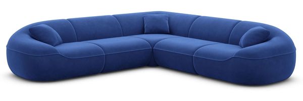 Samtstoff Ecksofa Solmare L Form - Samtstoff - dunkelblau
