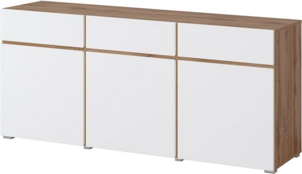 INOSIGN Kommode Cross,Breite 180 cm, moderne grifflose Kommode,3 Türen/3 Schubkästen, Schubladenschrank mit viel Stauraum, Einlegeböden verstellbar Bild 4