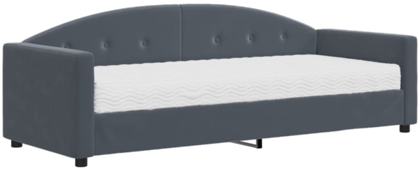 vidaXL Tagesbett mit Matratze Dunkelgrau 80x200 cm Samt 3197271
