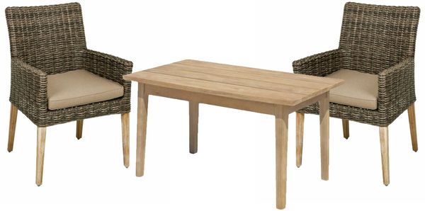 Garten-Sitzgruppe LUGANO - Akazie, Dunkelbraun, Tisch klein | Gartenmöbel-Set Gartengarnitur Garten-Essgruppe mit Stühlen und Esstisch