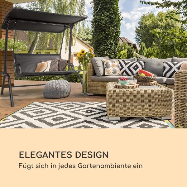 Bel Air Mono Swing Hollywoodschaukel Stahlrahmen Mono Relax schwarz Schwarz Bild 8