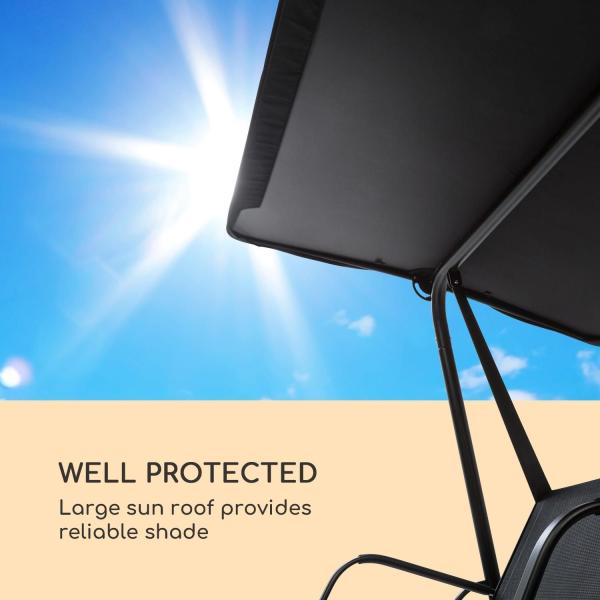 Bel Air Mono Swing Hollywoodschaukel Stahlrahmen Mono Relax schwarz Schwarz Bild 3