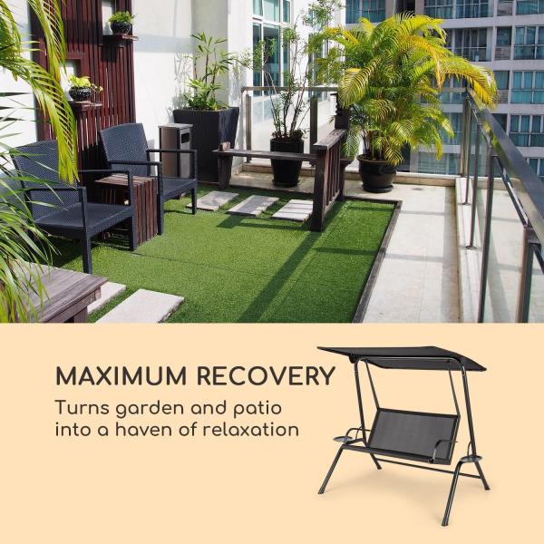 Bel Air Mono Swing Hollywoodschaukel Stahlrahmen Mono Relax schwarz Schwarz Bild 6