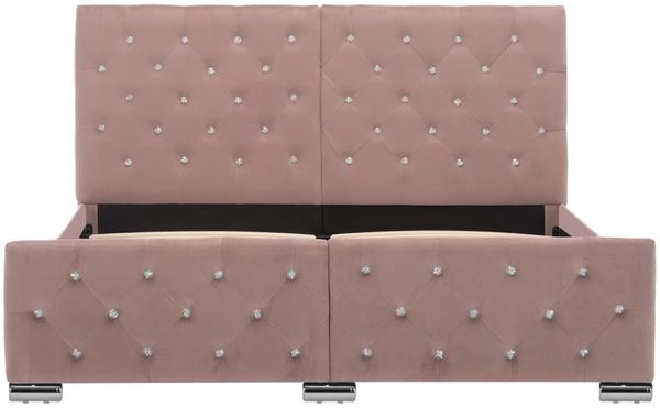 vidaXL Bettgestell, Stoff rosa, 140x200 cm Bild 4