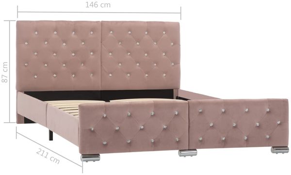 vidaXL Bettgestell, Stoff rosa, 140x200 cm Bild 8