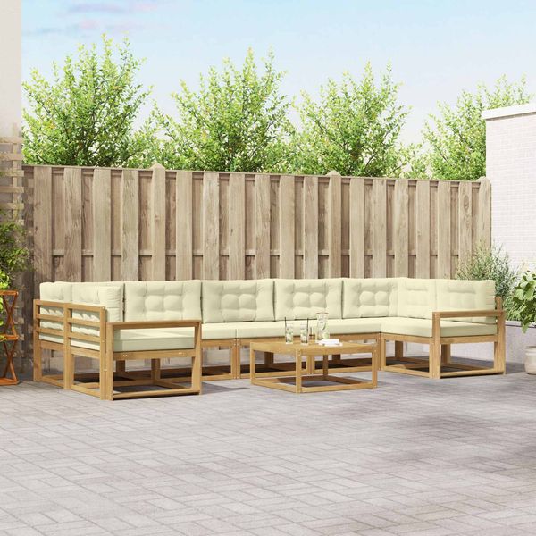 vidaXL Outdoor-Sofagarnitur mit Kissen 6 pcs Weiß und Creme 3386204