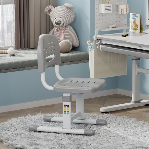 Höhenverstellbarer Kinderstuhl Sauda 75x36x46 cm Hellgrau/Weiß [en. casa]