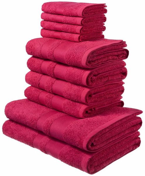 OTTO home Handtuch Set Vanessa, 10-tlg Handtuch-Set, weich, in Standard- und Premium-Qualität, Walkfrottee (Set, 10-St), 100% Baumwolle, Duschtücher, Handtücher, Gästetücher, mit Bordüre