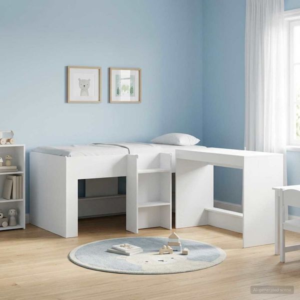 vidaXL Hochbett für Kinder 2 pcs Weiß 163 x 101,1 x 68,5 cm 3422571