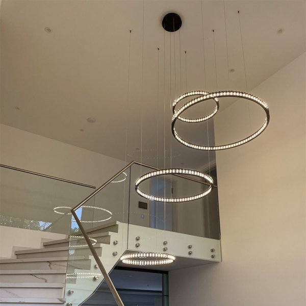 s.luce Atom Ring LED-Hängelampe Dimmbar Schwarzchrom Ø 100cm Bild 3