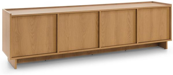 Bettso 'Suna' RTV-Schrank mit 4 Türen, im Japandi-Stil, Holzwerkstoff Eiche Caramel 83 x 39 x 195 cm