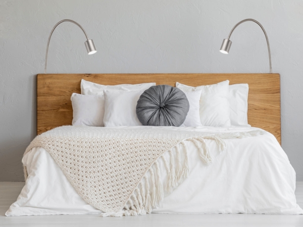 2er SET Wandlampen & Bettlampen Silber, Schwanenhals Leselampen, Breite 6cm