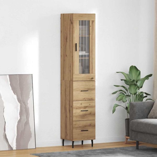 vidaXL Highboard Artisan-Eiche 34,5 x 34 x 180 cm Holzwerkstoff 3416015