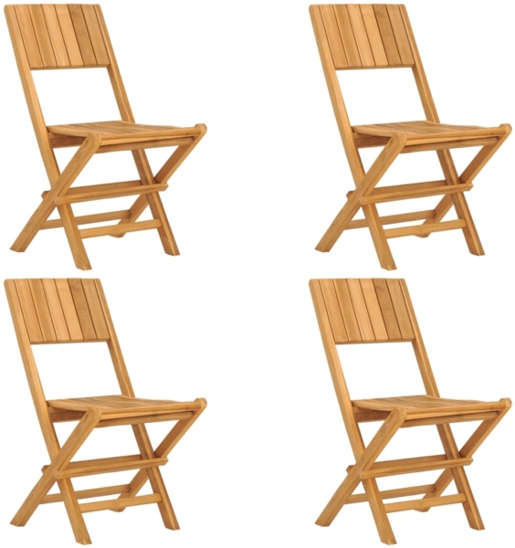 vidaXL Gartenstühle 4 Stk. Klappbar 47x61x90 cm Massivholz Teak 3155058