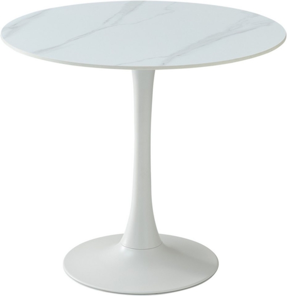 Stolkom Sp.z.o.o. Esstisch Josh Esszimmertisch rund Keramik, marmoriert, BxH 90x75 cm, Keramikoberfläche marmoriert, Wahlweise in weiß, grau oder schwarz