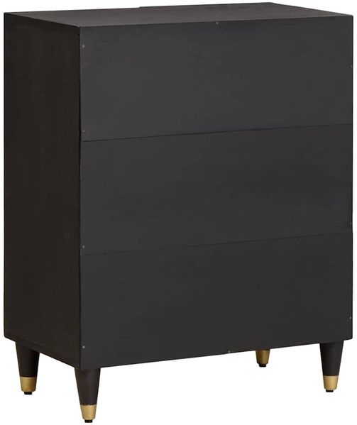 Sideboard, Kommode Schwarz 60 x 33 x 75 cm Massivholz Mango j2575p Bild 4