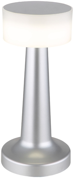 LED Tischleuchte, Touchdimmer, USB, nickel-matt, H 21,5 cm