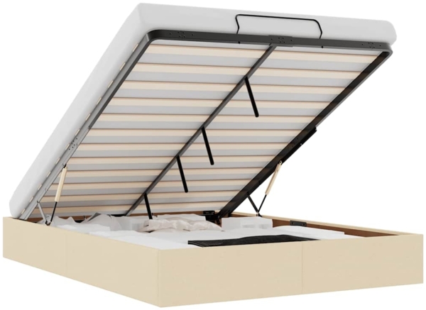 vidaXL Ottoman-Bett ohne Matratze Creme 140x200 cm Stoff 3310887