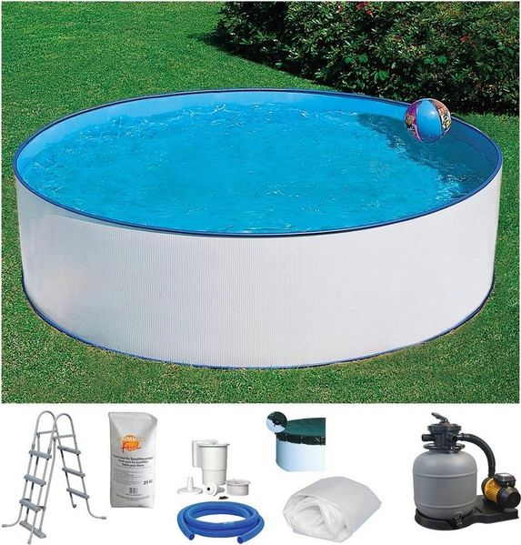 KONIFERA Rundpool USEDOM 4 (Komplett-Set, 7-tlg), Höhe 90 cm, in versch. Größen erhältlich