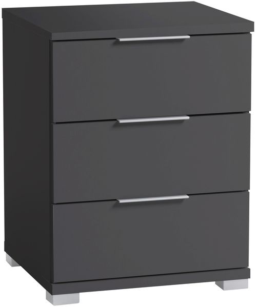 Nachtkommode >Smilla< in Graphit, Melamin - 46x61x42cm (BxHxT)