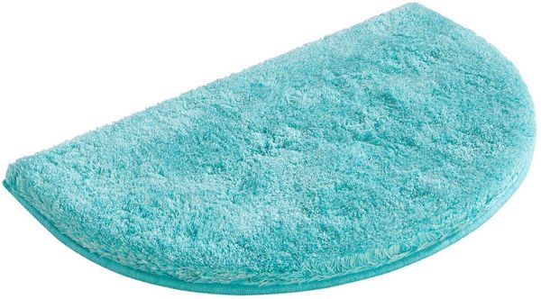 Grund Badematte Melos, Badvorleger, Badezimmer Teppich, sehr weich, Höhe 27 mm, rutschhemmend beschichtet, fußbodenheizungsgeeignet, Kunstfaser, halbrund, melierte Optik, sehr weicher Flor, Melange-Effekt, Made in Europe