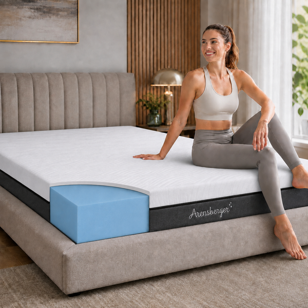 ARENSBERGER SARA Gelschaum Matratze 90x190 cm – 16 cm NANOCELL® Gel-Schaum – H3 Härtegrad – Atmungsaktiv – Abnehmbarer Bezug 240g/m² – Waschbar bis 60°C – Rollmatratze Komfortmatratze