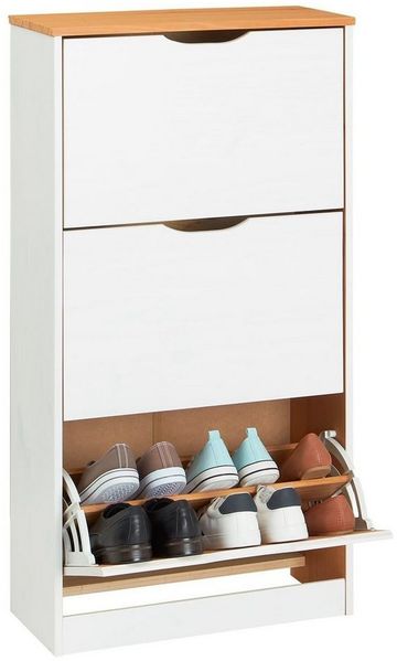 IDIMEX Schuhkommode BASIL, Schuhschrank Schuhkipper mit Klappen Schuhkommode Kiefer massiv versch