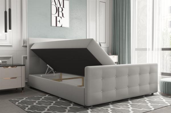 Boxspringbett Schlafzimmerbett MARKOS 120x220cm Stoff Soro Braun inkl. Bettkasten Bild 2