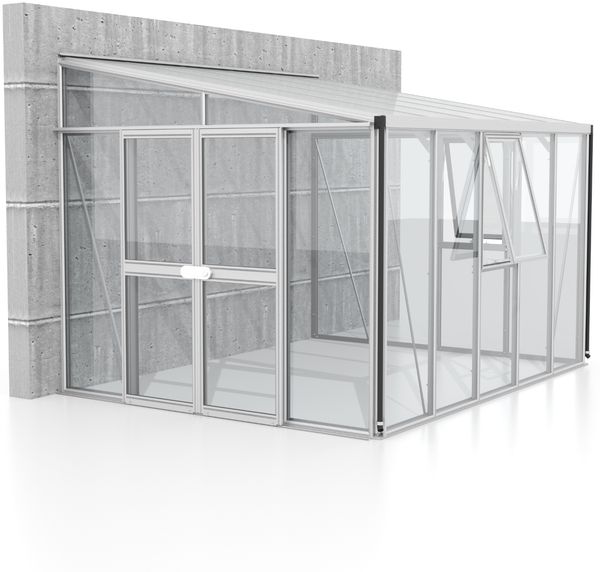 Vitavia Anlehn-Gewächshaus "Helena 10200", aluminium, 10,2 m²,3 mm ESG, 10 mm HKP