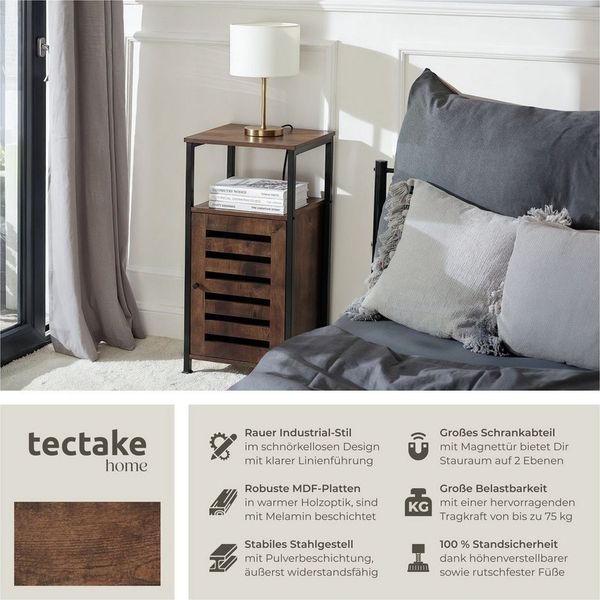 tectake Beistellschrank Durham (Komplettset, 1-St, inkl. Schlüssel) Industrial Style