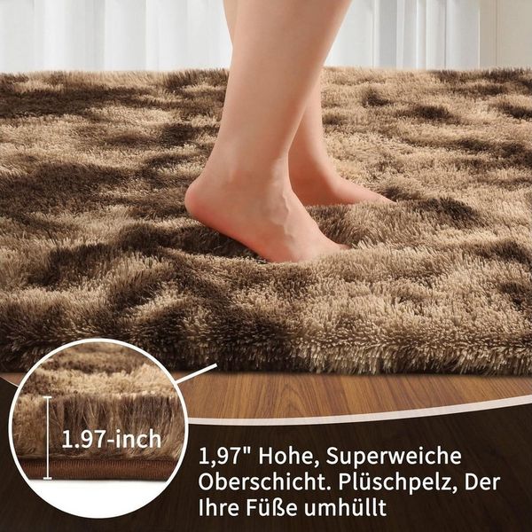 LuxusKollektion Hochflor-Teppich Teppich Hochflor Braun 240x300 Batikbraun 240 x 300 cm (Rechteckig)