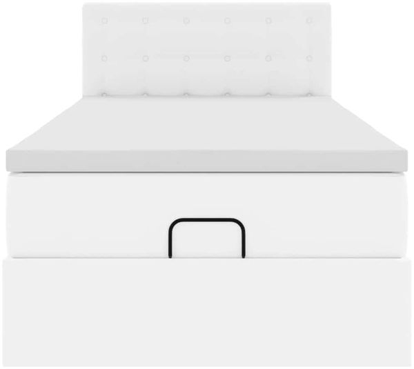 vidaXL Ottoman-Bett mit Matratze Weiß 100x200 cm Kunstleder 3311289 Bild 7